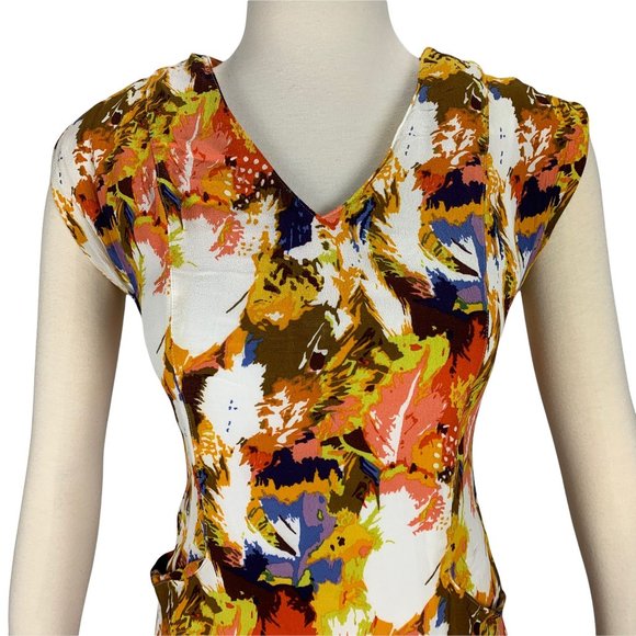 MAPLE 4 Sheath Dress Orange Sleeveless Knee Length Lined - Picture 3 of 6